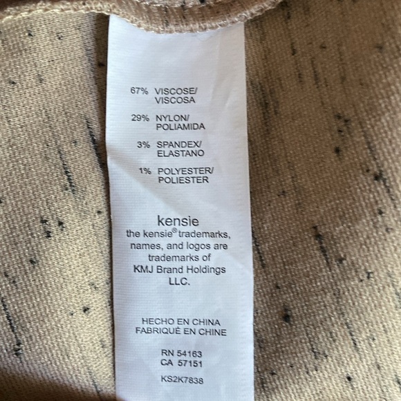 Kensie Tan  Scoop Neck Sleeveless Shift Stretch  Above Knee Zipper Dress - Picture 4 of 7